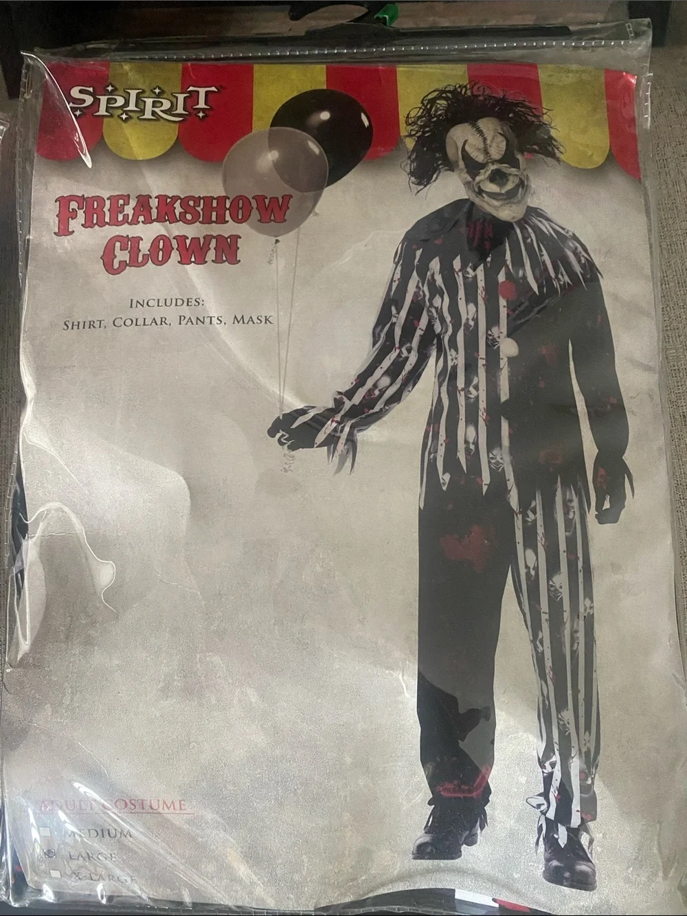 Spirit Freakshow Clown Costume - Black & White